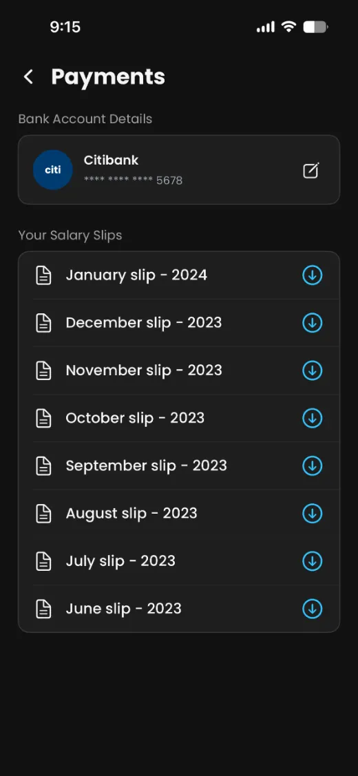 DayOps app: timesheets and pay breakdown screen